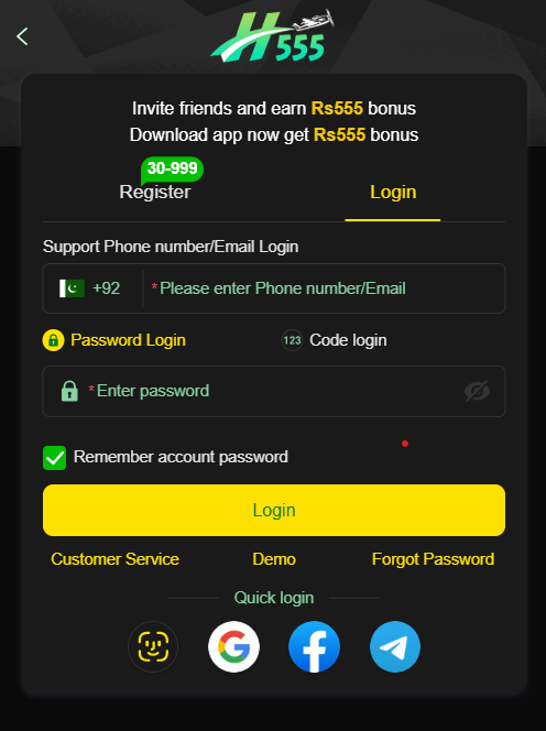 Download H555 Game app (online earning platform)